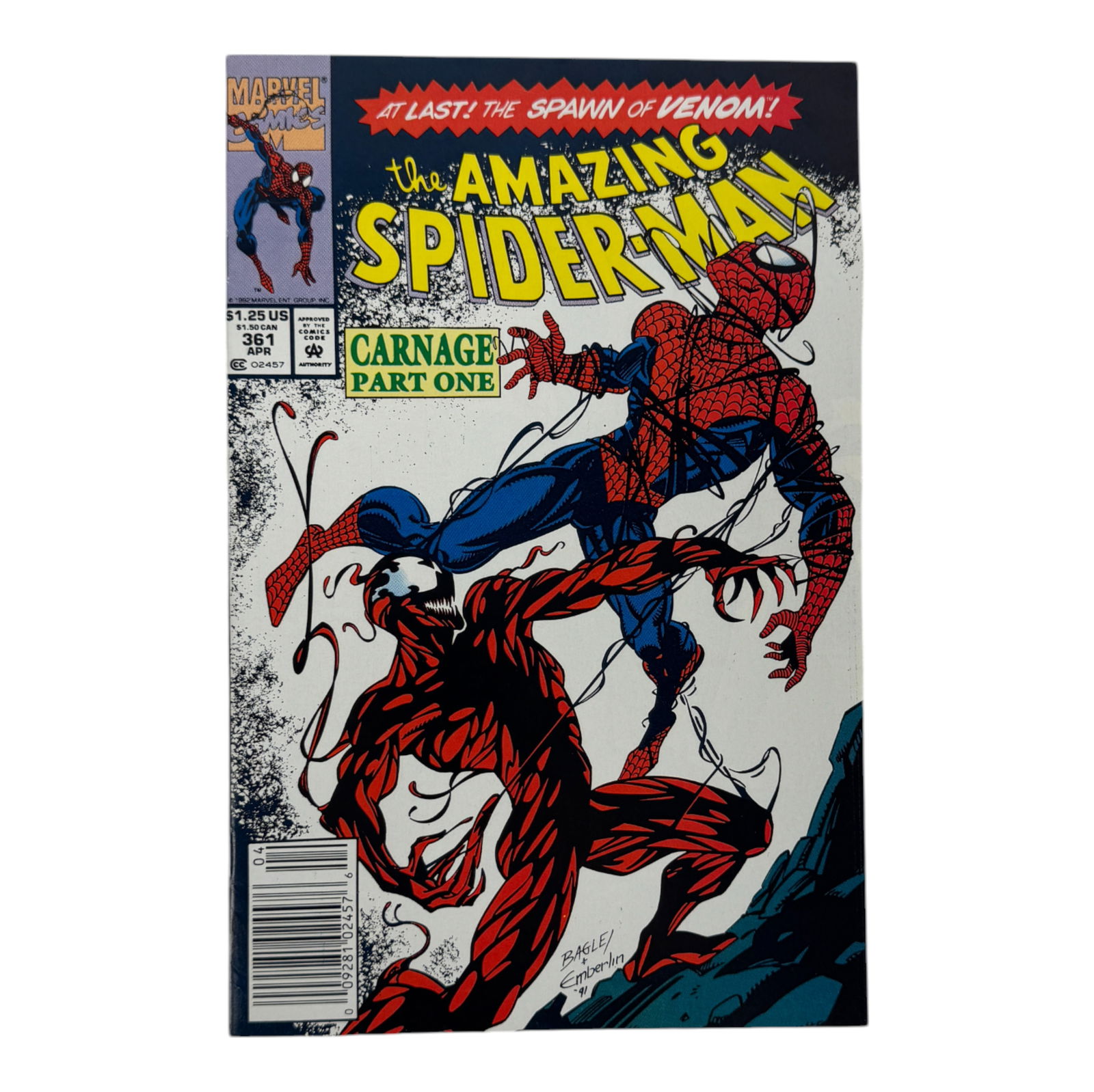 The Amazing Spider-Man #361 Marvel 1st Carnage 1992 Comic Book (1 of 4)