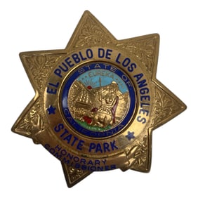 Vintage Obsolete Police Badge California, El Pueblo Los Angeles State Park Gold Filled