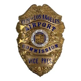 Vintage Obsolete Police Badge Los Angeles Airport Commission Entenmann State Gold Filled