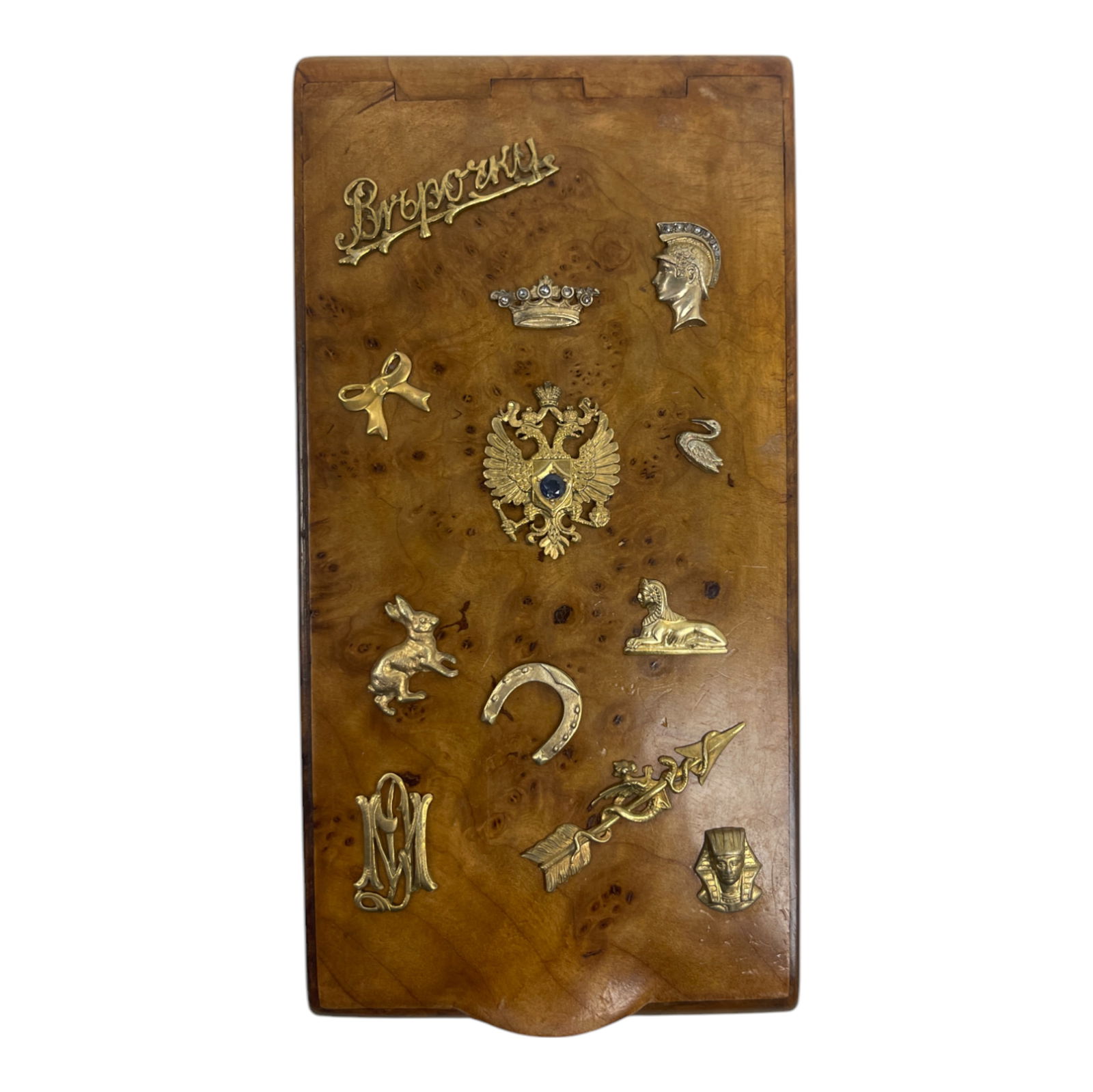 RUSSIAN KARELIAN BIRCH WOODEN CIGARETTE CASE DIAMONDS (1 of 5)