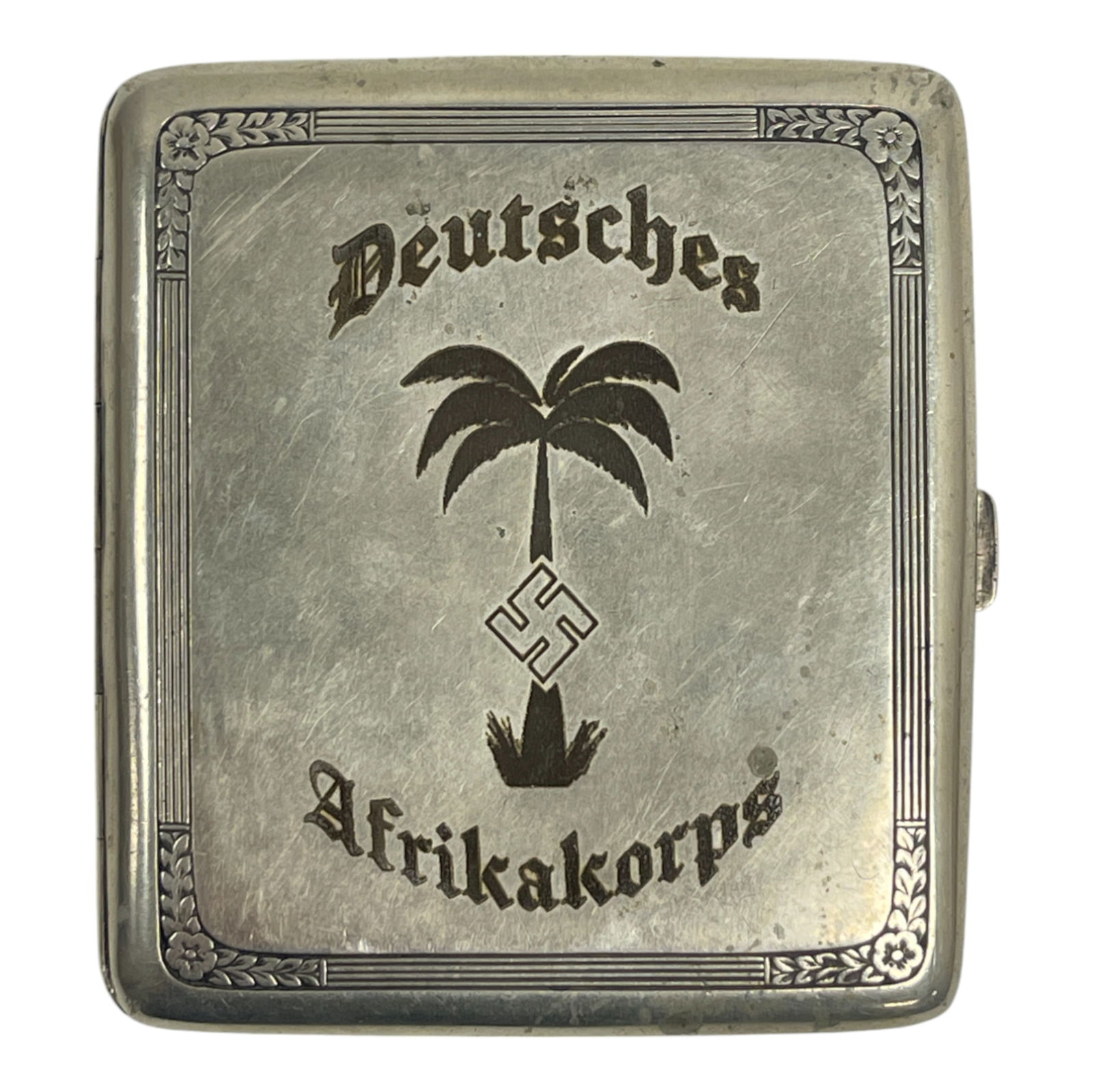 German WW2 Deutsches Afrikakorps Cigarette Case (1 of 3)