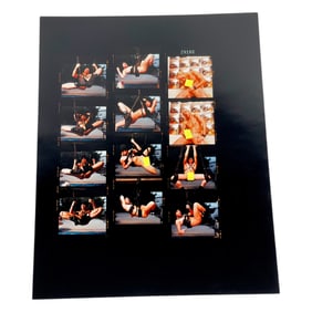 Vintage Pin Up Nude Female Model Photo Erotic Photographer Adult Contact Sheet