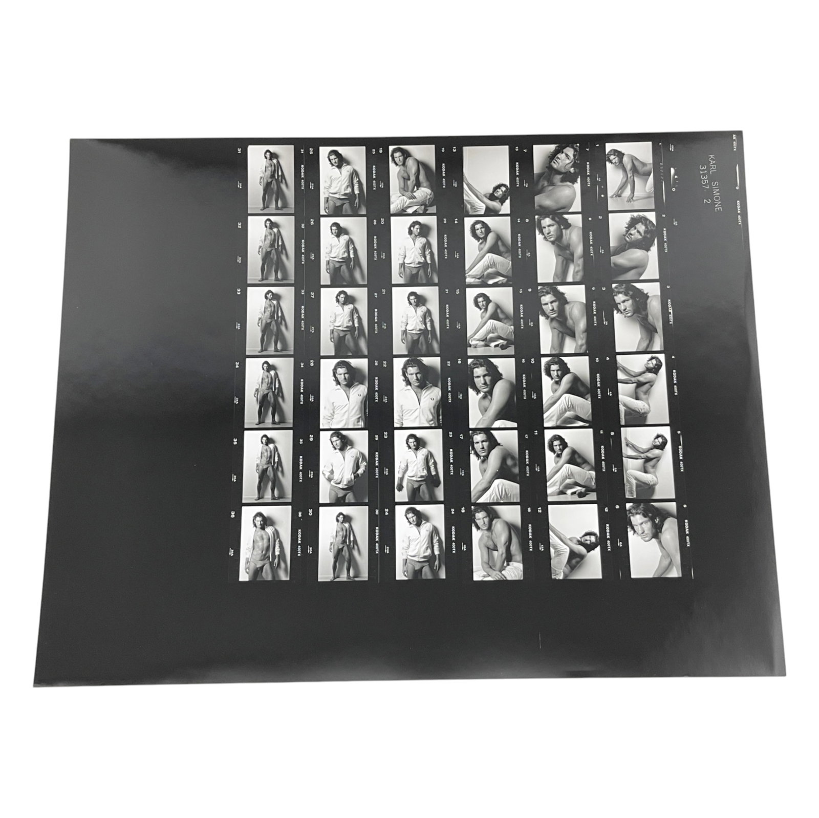 Vintage Pin Up Nude Gay Male Interest B&W Model Photo Erotic by Karl Simone Contact Sheet Photo: Vintage Pin Up Nude Gay Male Interest B&W Model Photo Erotic by Karl Simone Contact Sheet Photo 14" x 11"