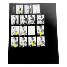 Vintage Pin Up Nude Gay Male Interest B&W Model Photo Erotic by Karl Simone Contact Sheet Photo