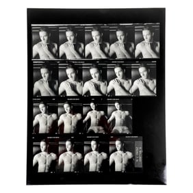 Vintage Pin Up Nude Gay Male Interest B&W Model Photo Erotic by R.Willard Contact Sheet Photo