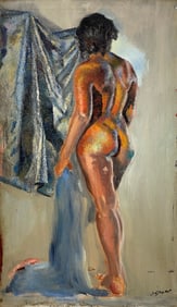OIL PAINTING ON CANVAS WOMAN STUDY SIGNED D.Grant