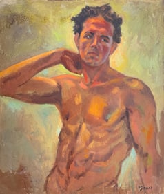 Duncan Grant OIL PAINTING ON CANVAS SIGNED Gay Male Interest
