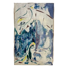 Abstract Oil PAINTING on Canvas SIGNED ON BACK