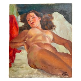 Oil Painting on Canvas Nude Woman Study SIGNED Earl Moran