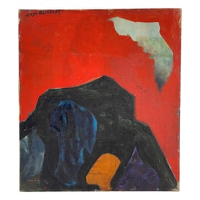 Oil painting on canvas signed Serge Poliakoff Russian French Abstract Artist
