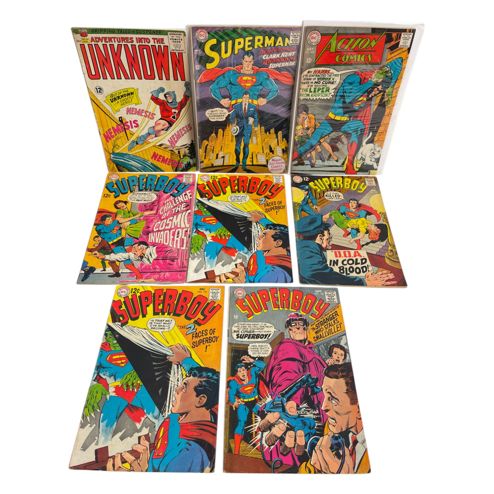 Silver Age Vintage DC Comic Books Lot of 8 12c, 15c (1 of 4)