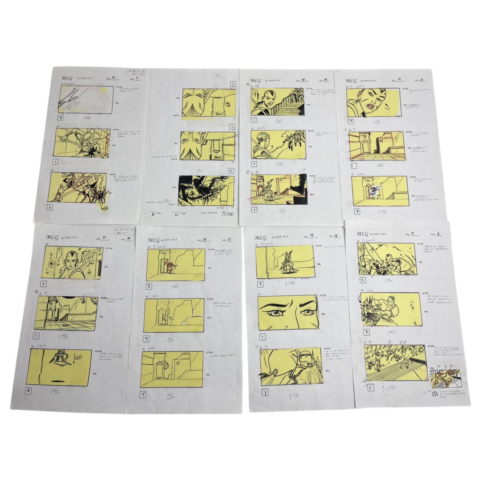 Original Animation Art MOVIE Storyboard Marvel Planet Hulk by Sam Liu Collection Lot 8 (1 of 5)