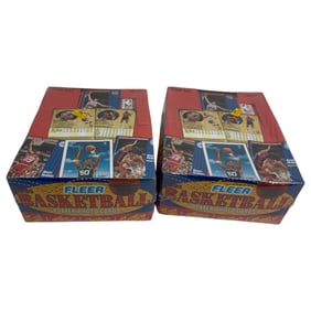 1991 Fleer Sealed Basketball Collector's Card Pack Boxes
