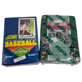 1992 Fleer and Score Sealed Baseball Trading Card Pack Boxes
