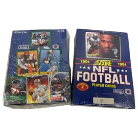 1991 Fleer and Score NFL Football Trading Card Pack Boxes