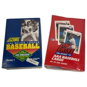 1991 MLB Baseball Line Drive & 1882 Baseball Score Sealed Trading Card Packs