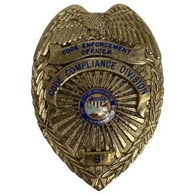 Police Badge Inglewood California Vintage Obsolete Code Enforcement Officer