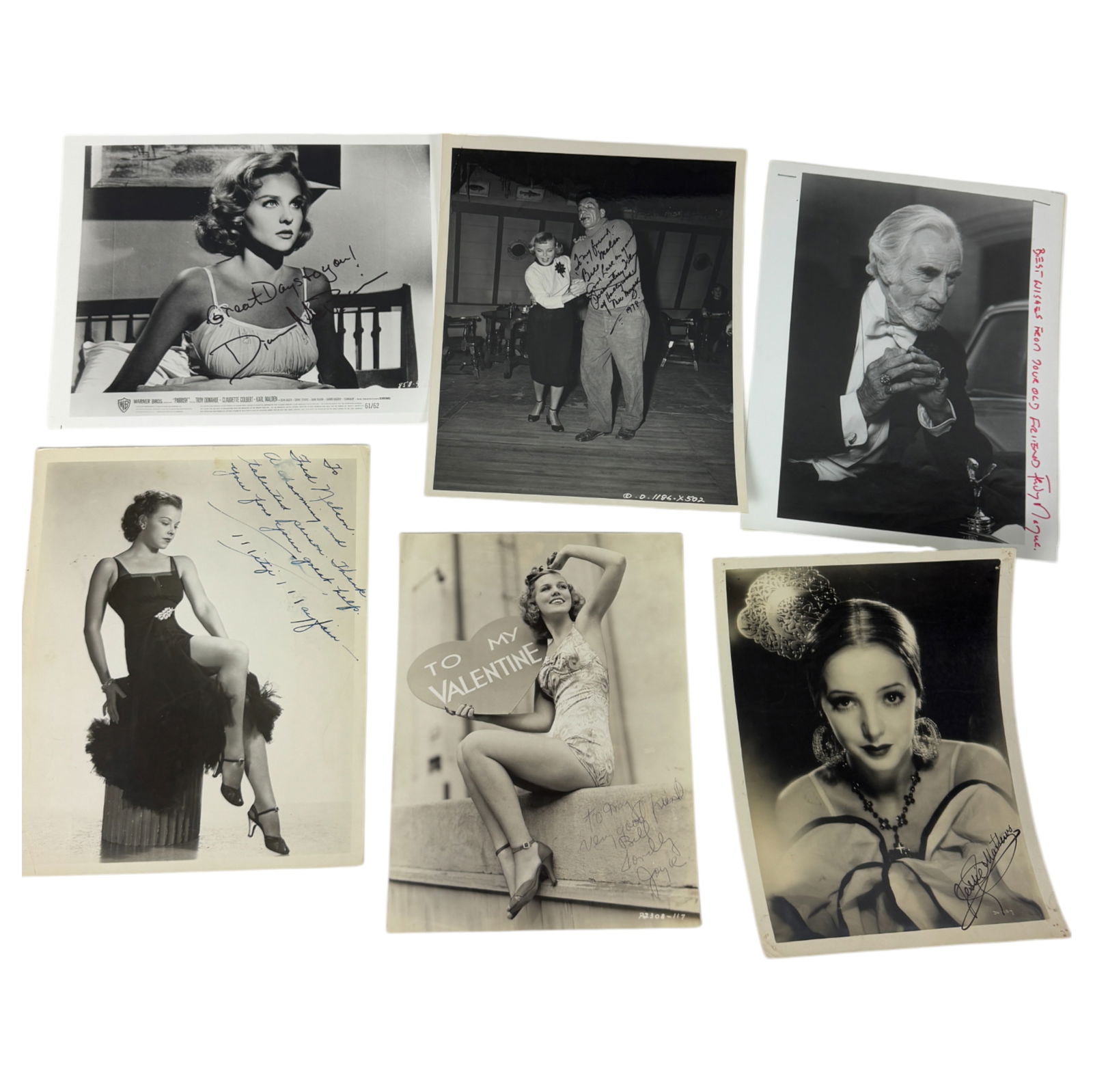 Vintage Movie Actor Actress Signed Photo Collection Lot 8"x10" lot 6 photos (1 of 6)