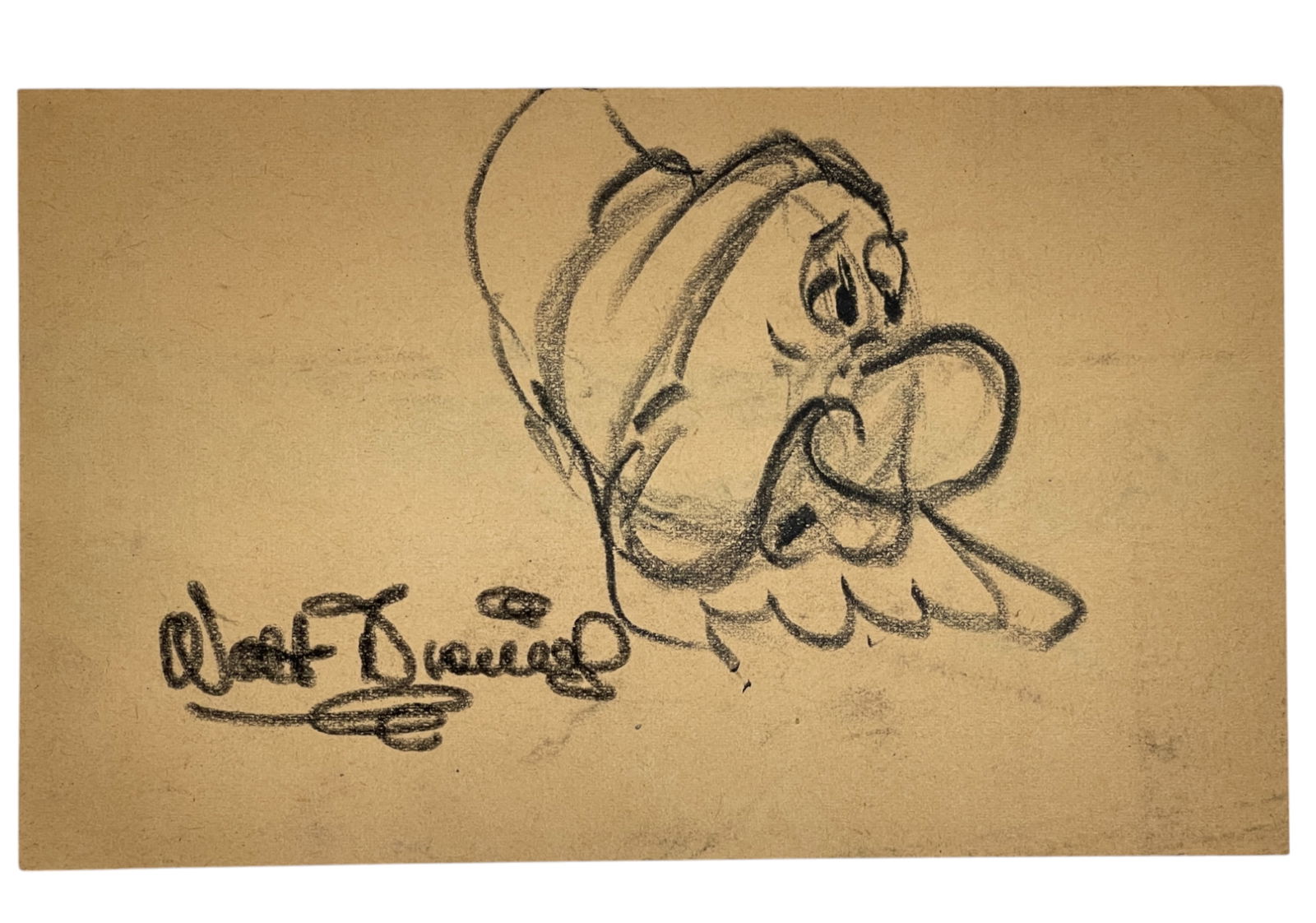 Walt Disney Signed Goofy and Grumpy 1930s Drawing (1 of 4)