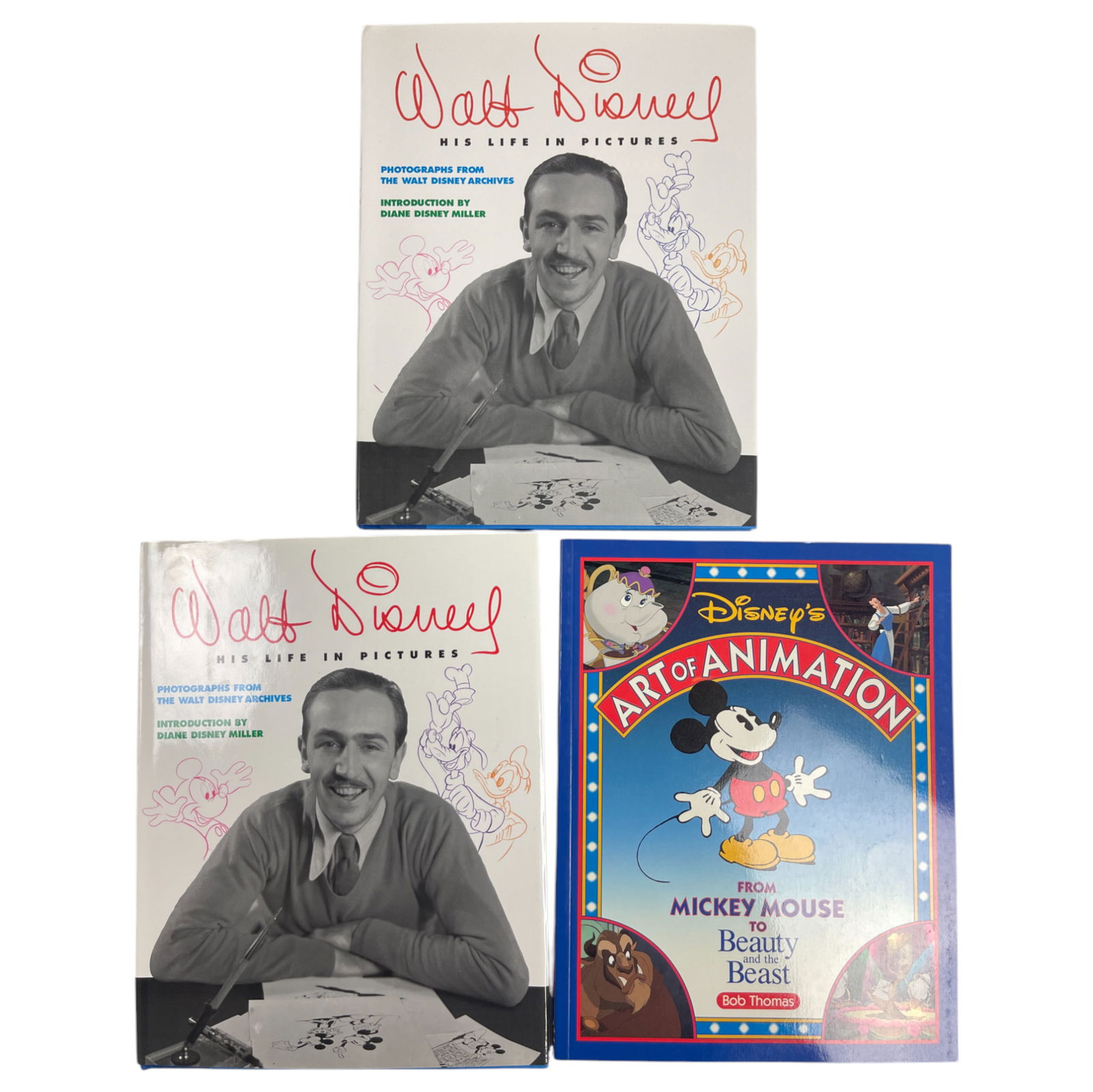Walt Disney His Life in Pictures Books  Russell Schroeder w/Drawing and Bob Thomas Signed Lot 3 (1 of 12)