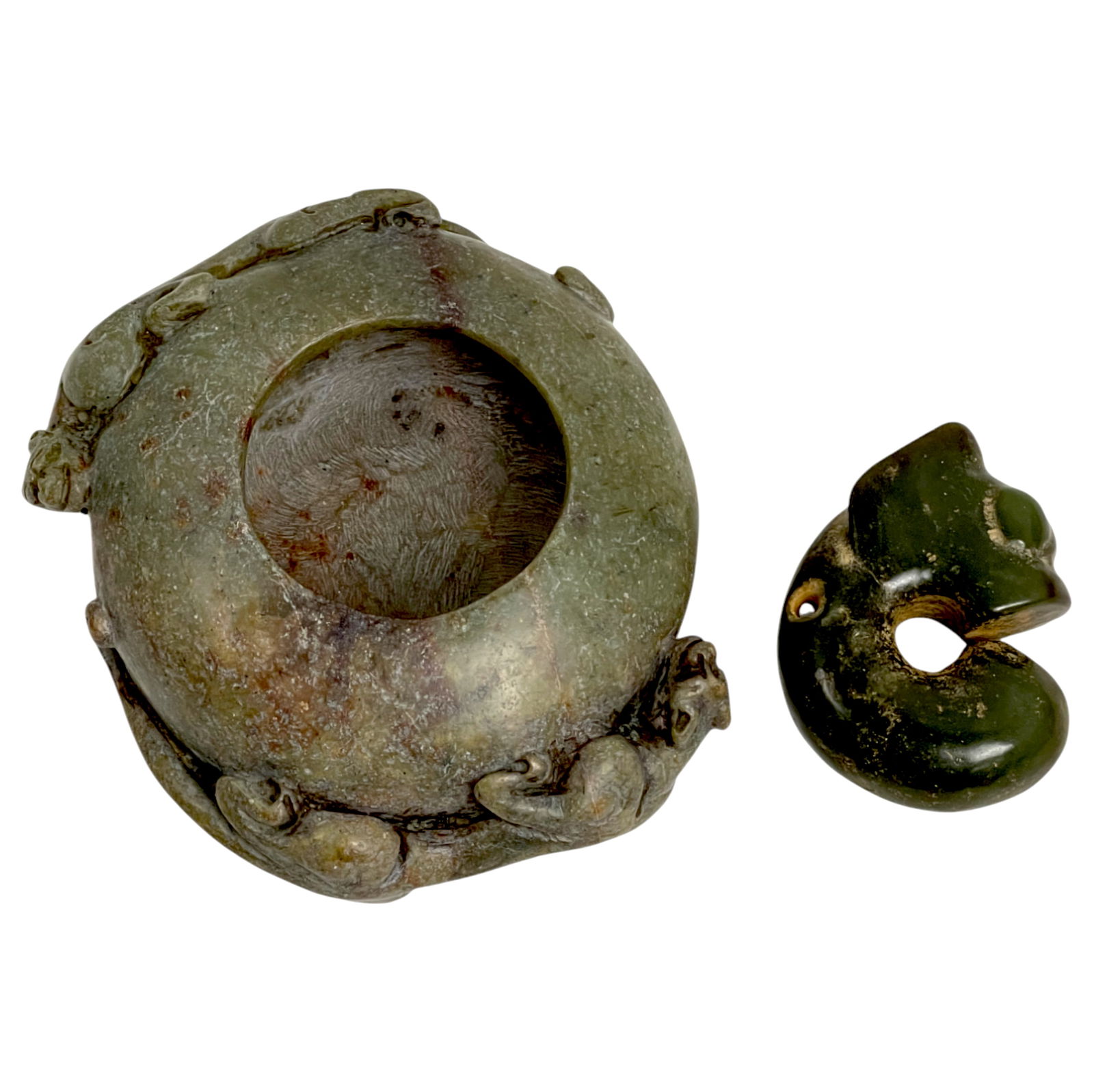 Chinese Hand Carved Stone Pot and Figurine (1 of 8)