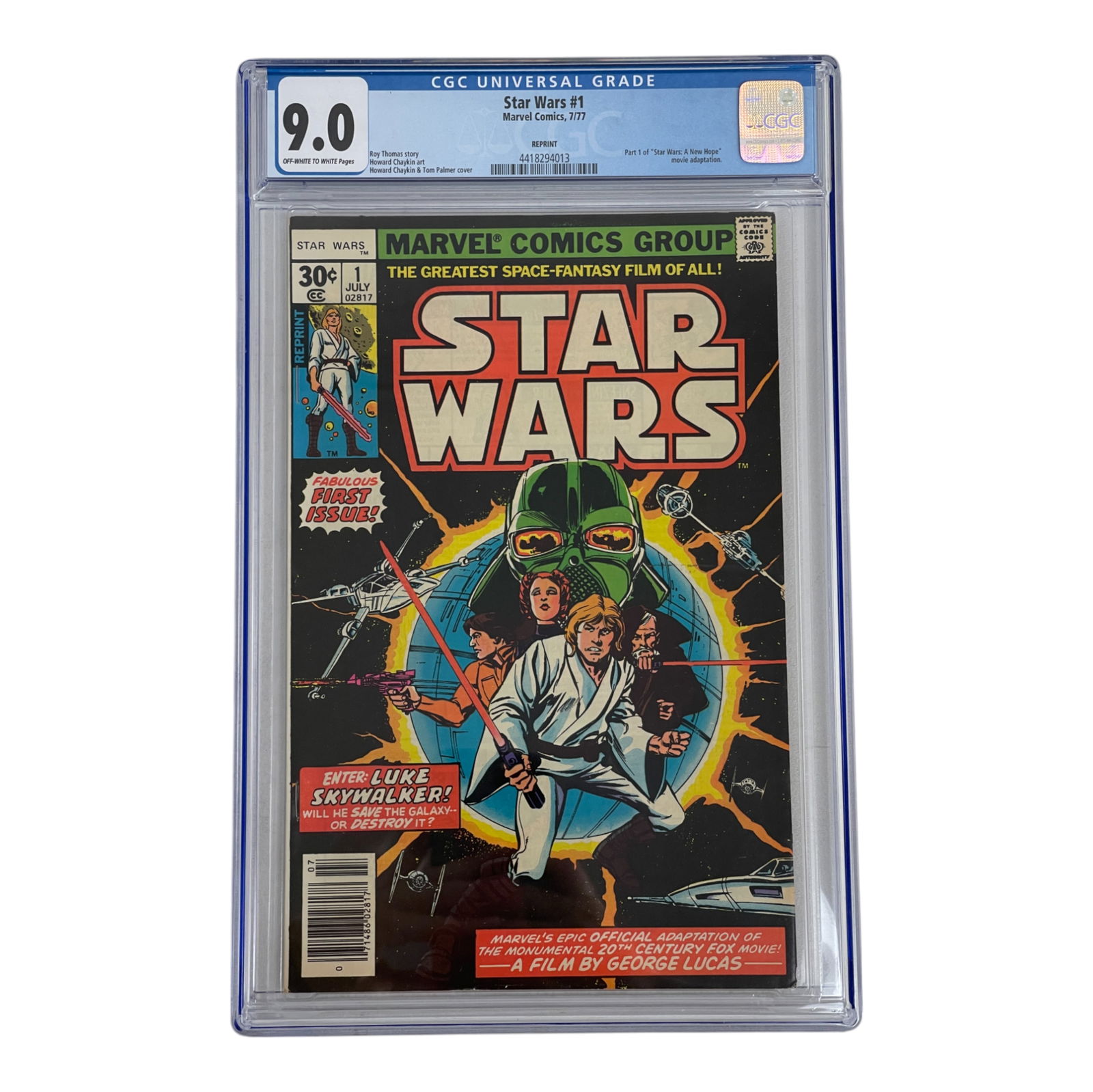 Star Wars #1 30¢ Cent Price Variant CGC 9.0 1st Appearances Marvel 1977 Comic (1 of 2)