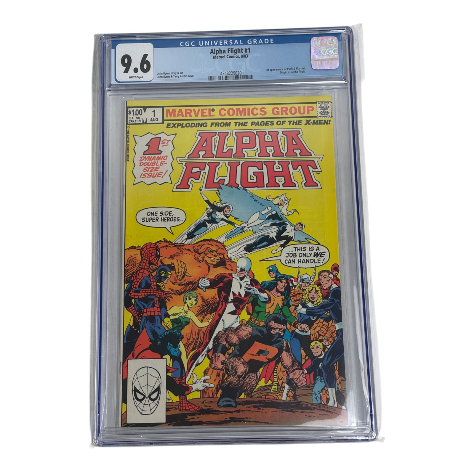 ALPHA FLIGHT #1 MARVEL COMICS CGC GRADED 9.6 COMIC 1983 (1 of 2)