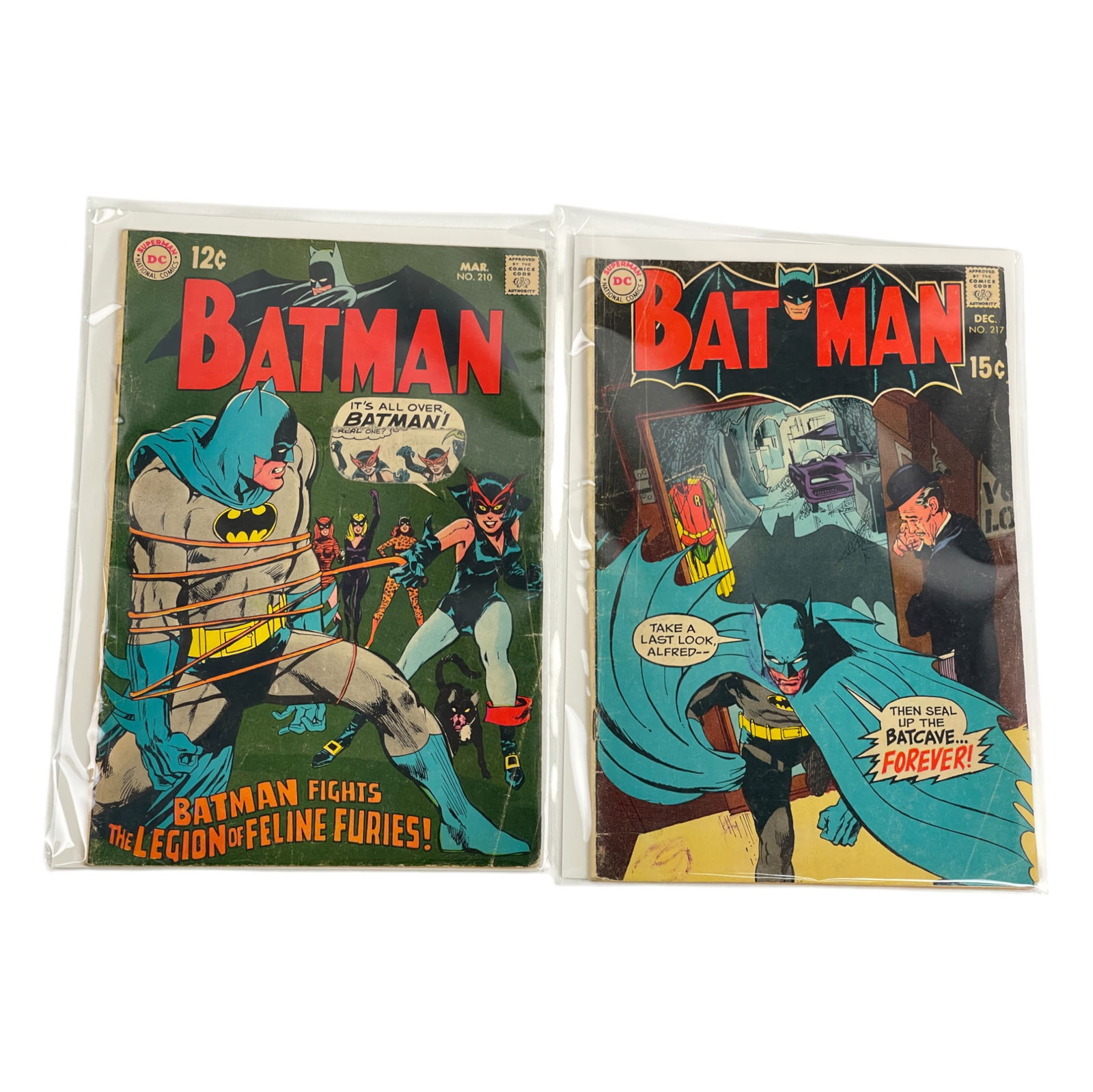 Vintage Batman Comic Books 210, 217 Lot 2 (1 of 3)