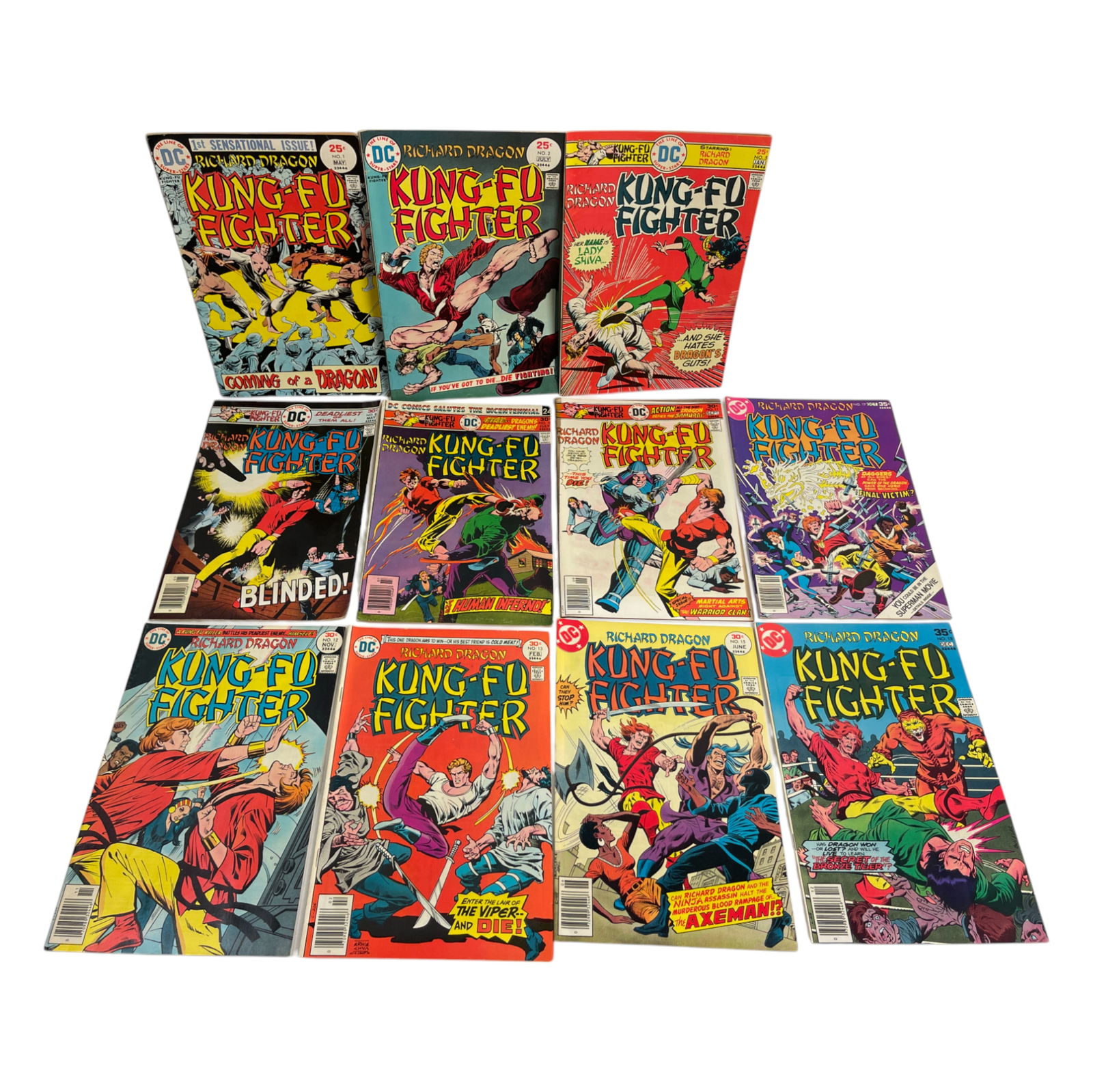 Vintage KUNG FU FIGHTER COMIC BOOKS COLLECTION LOT 10 (1 of 5)