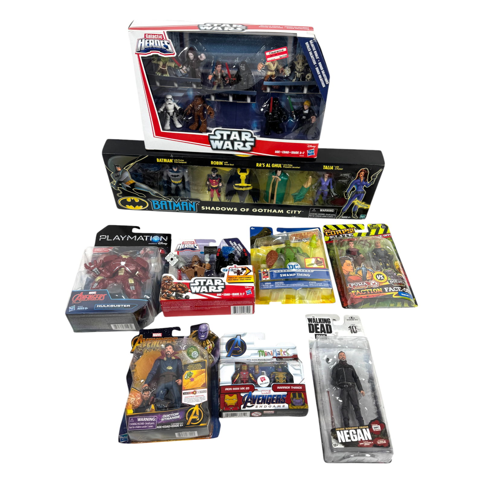 Vintage Toy Action Figurine Collection Lot Star. Wars, Marvel, DC NIB (1 of 5)