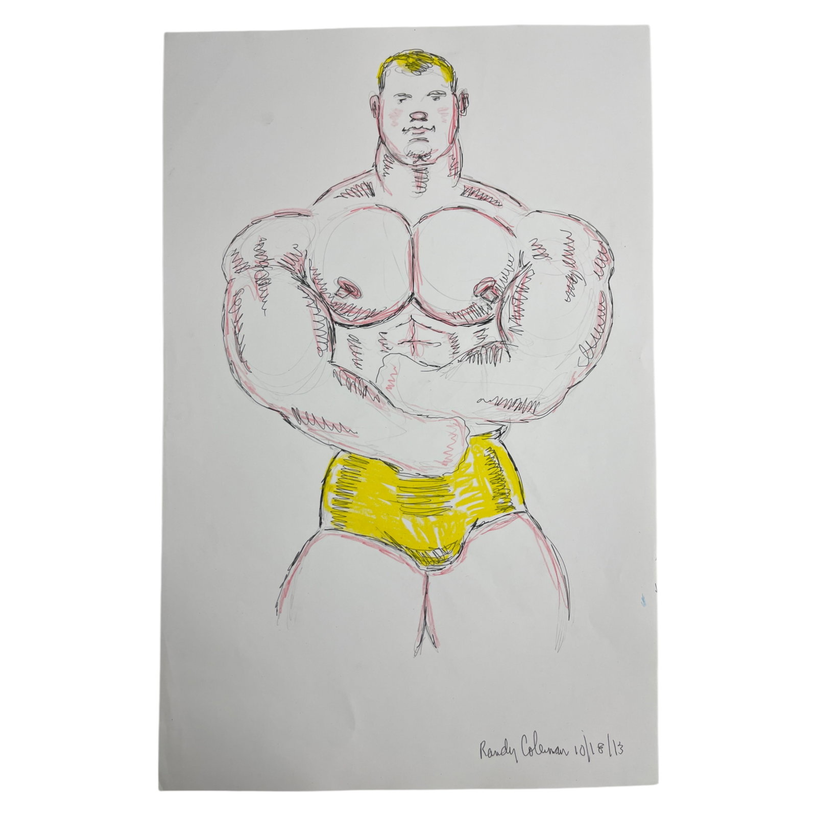 Randy Coleman Signed Gay Male Interest Drawing Illustration Art Original Erotic Nude Adults Only: Original Randy Coleman Signed Gay Male Interest Hand Drawing Illustration Art Erotic Nude Adults Only. Signed and dated. Size 11 x 13 1/2 inches.Artist and San Francisco Bay Times Columnist Randy Cole