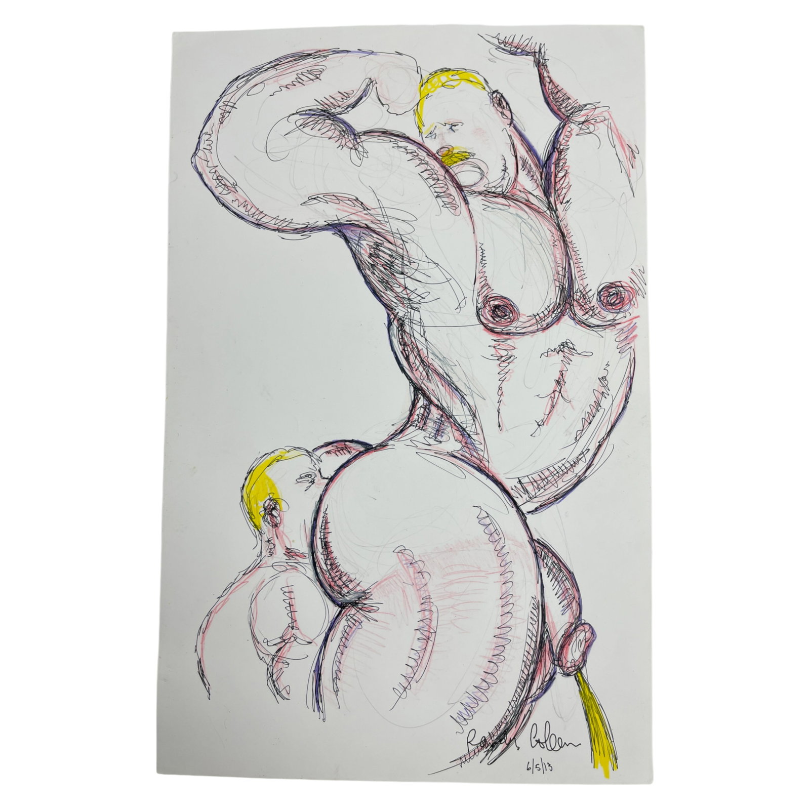 Randy Coleman Signed Gay Male Interest Drawing Illustration Art Original Erotic Nude Adults Only: Original Randy Coleman Signed Gay Male Interest Hand Drawing Illustration Art Erotic Nude Adults Only. Signed and dated. Size 11 x 13 1/2 inches.Artist and San Francisco Bay Times Columnist Randy Cole