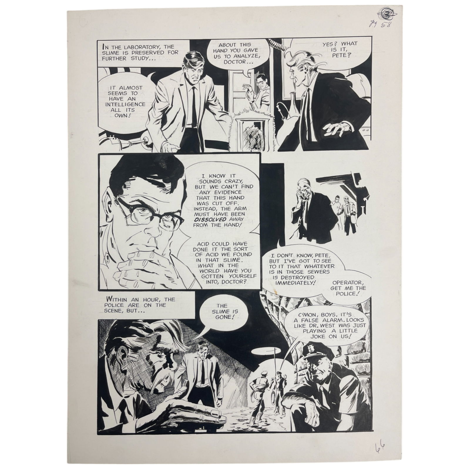 EERIE The Killer Slime Original Storyboard Production Comic Art (1 of 5)