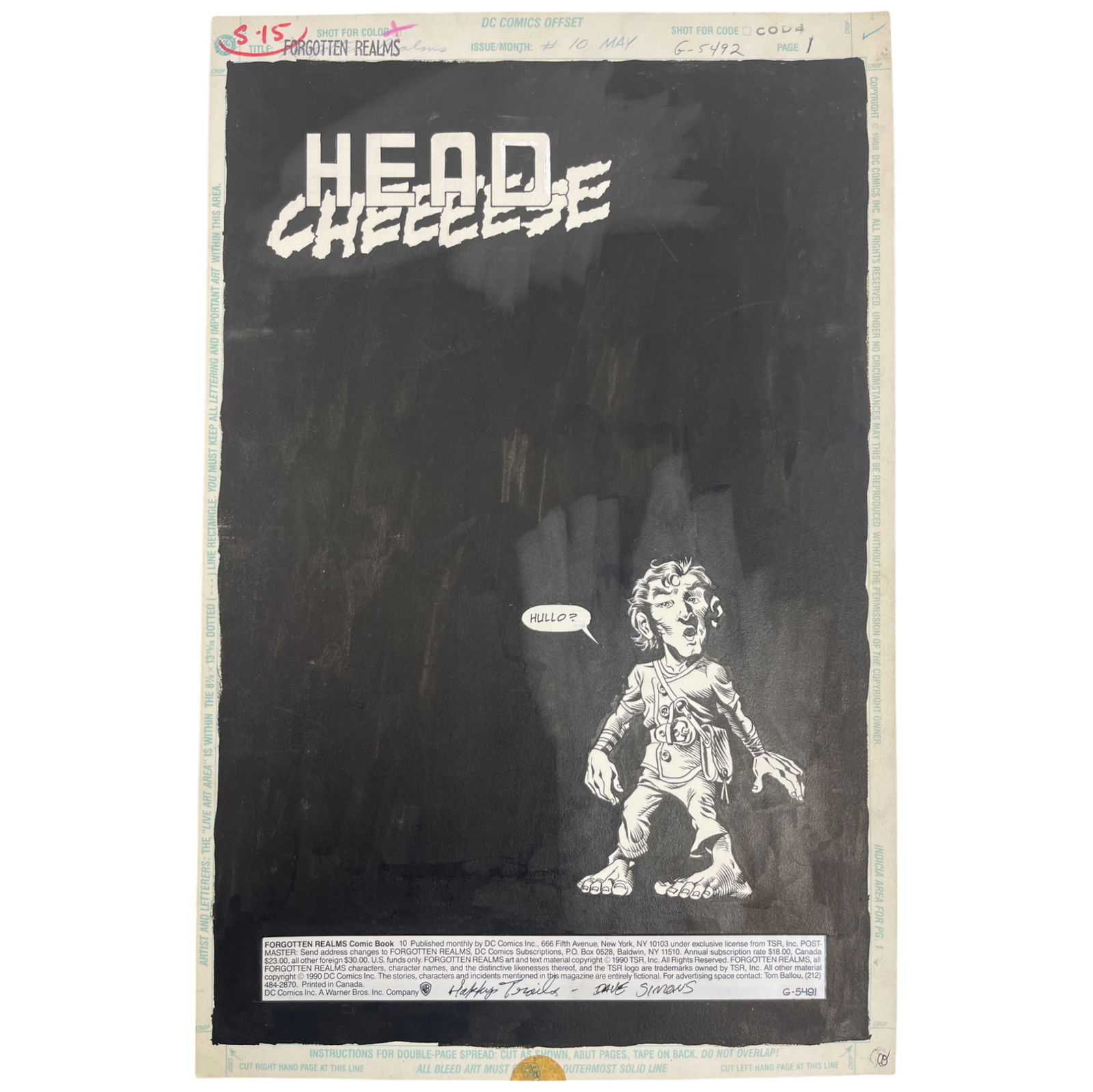 DC Forgotten Realms Original Storyboard Production Comic Art Signed by Dave Simons (1 of 6)