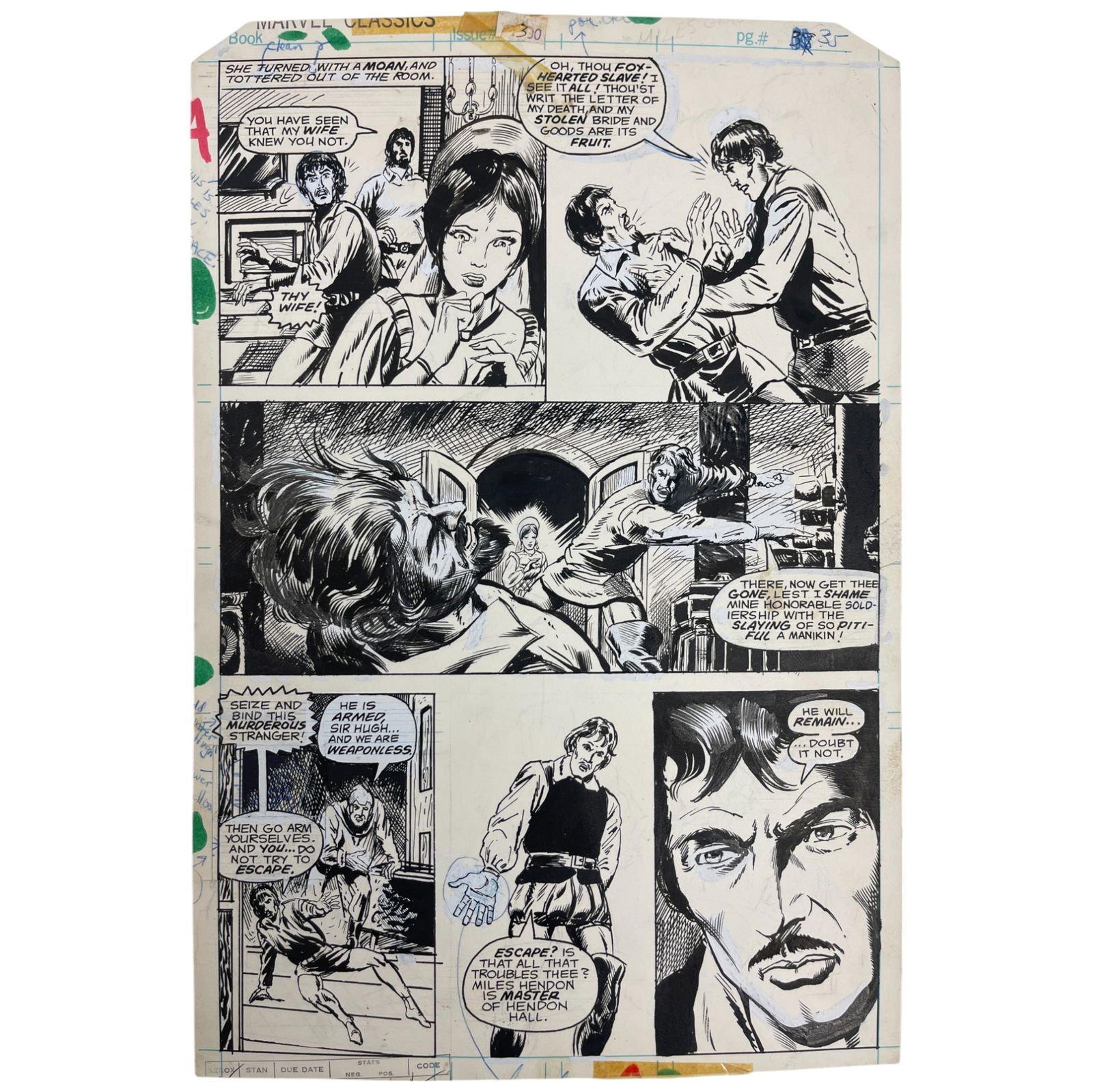 Marvel Classics Original Storyboard Production Comic Art (1 of 7)