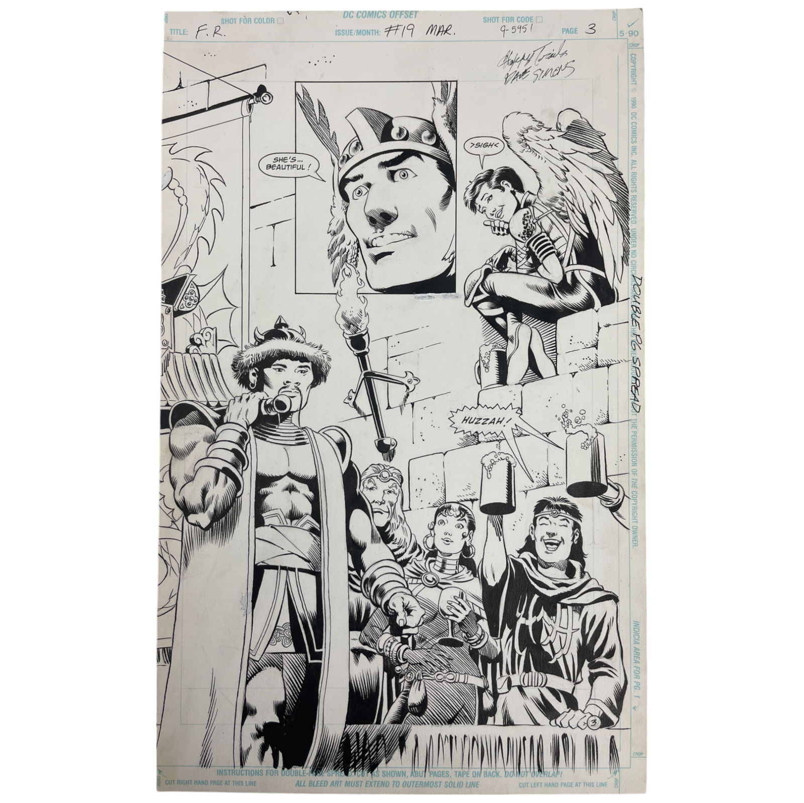 DC Forgotten Realms Original Storyboard Production Comic Art Signed by Dave Simons (1 of 7)