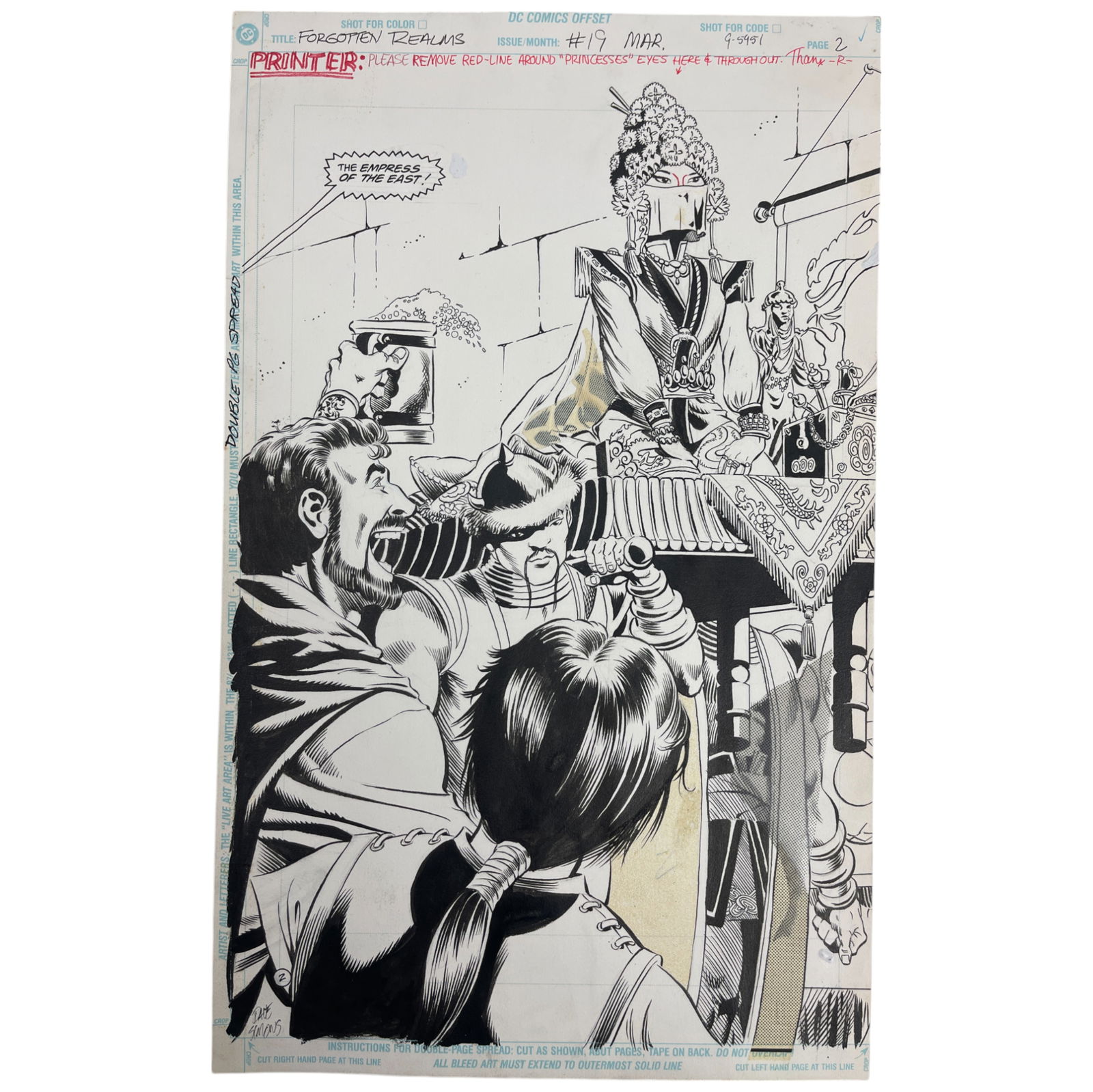 DC Forgotten Realms Original Storyboard Production Comic Art Signed by Dave Simons (1 of 7)