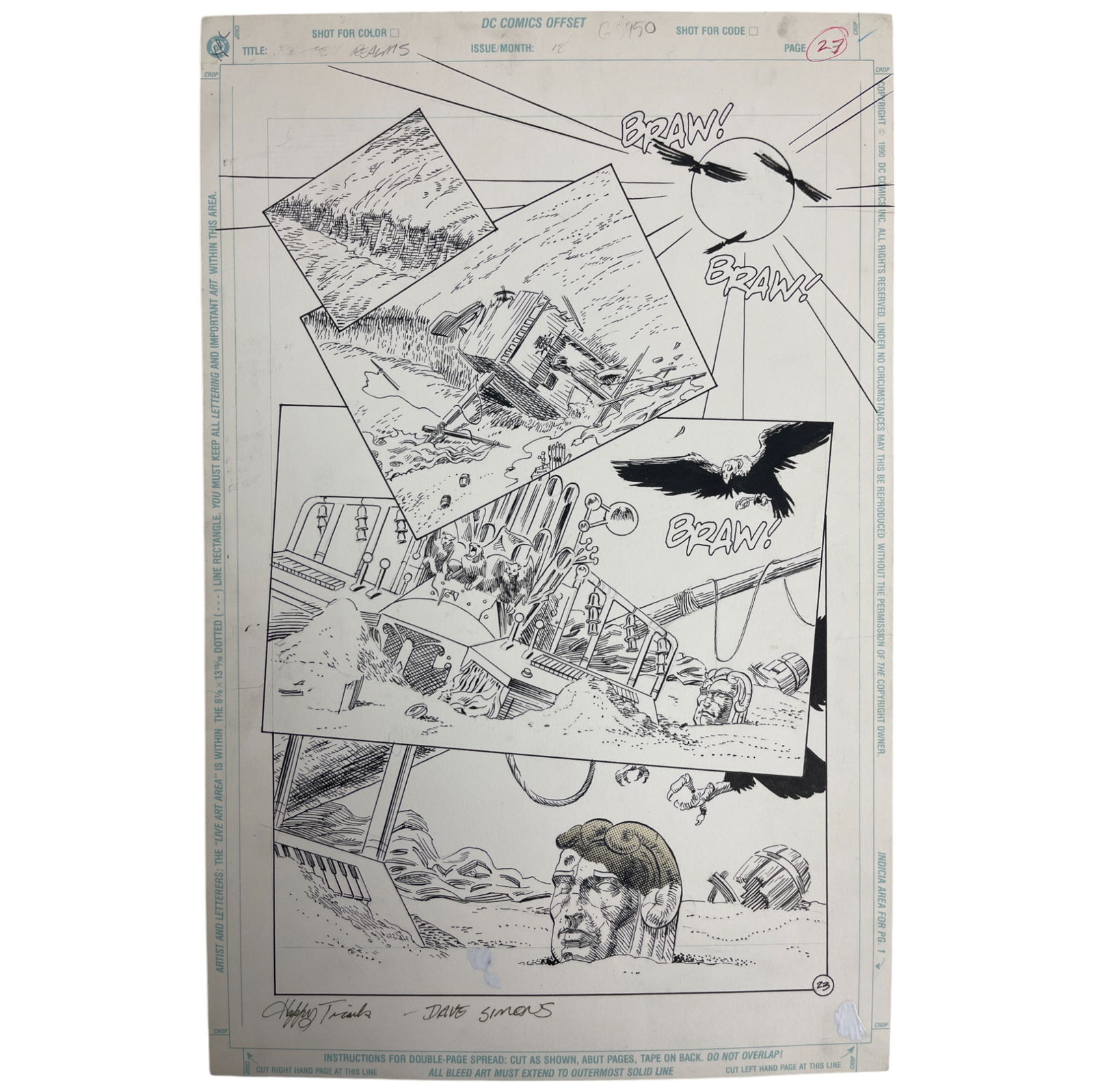 DC Forgotten Realms Original Storyboard Production Comic Art Signed by Dave Simons: The DC Forgotten Realms Original Storyboard Production Comic Art Signed by Dave Simons is a rare and historically significant piece, showcasing the creative process behind DC’s adaptation of the bel