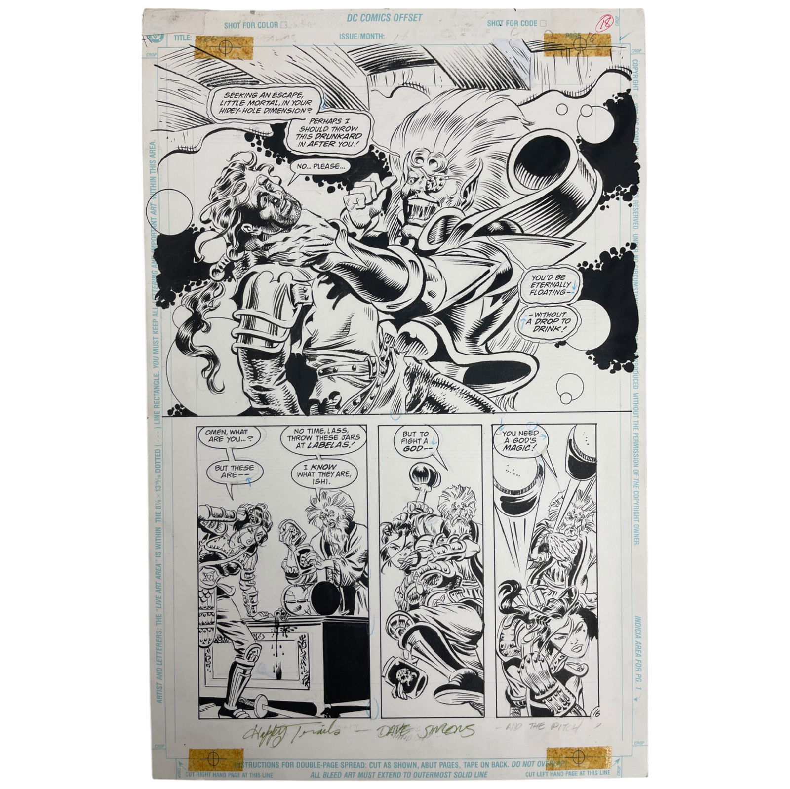 DC Forgotten Realms Original Storyboard Production Comic Art Signed by Dave Simons: The DC Forgotten Realms Original Storyboard Production Comic Art Signed by Dave Simons is a rare and historically significant piece, showcasing the creative process behind DC’s adaptation of the bel