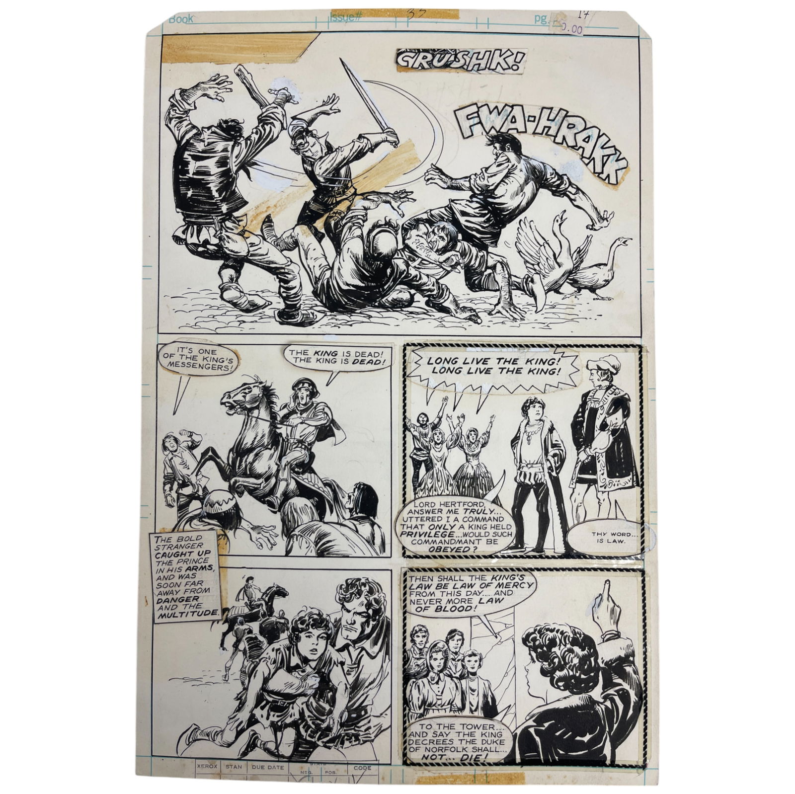 Marvel Classics 1980 Original Storyboard Production Comic Art (1 of 5)