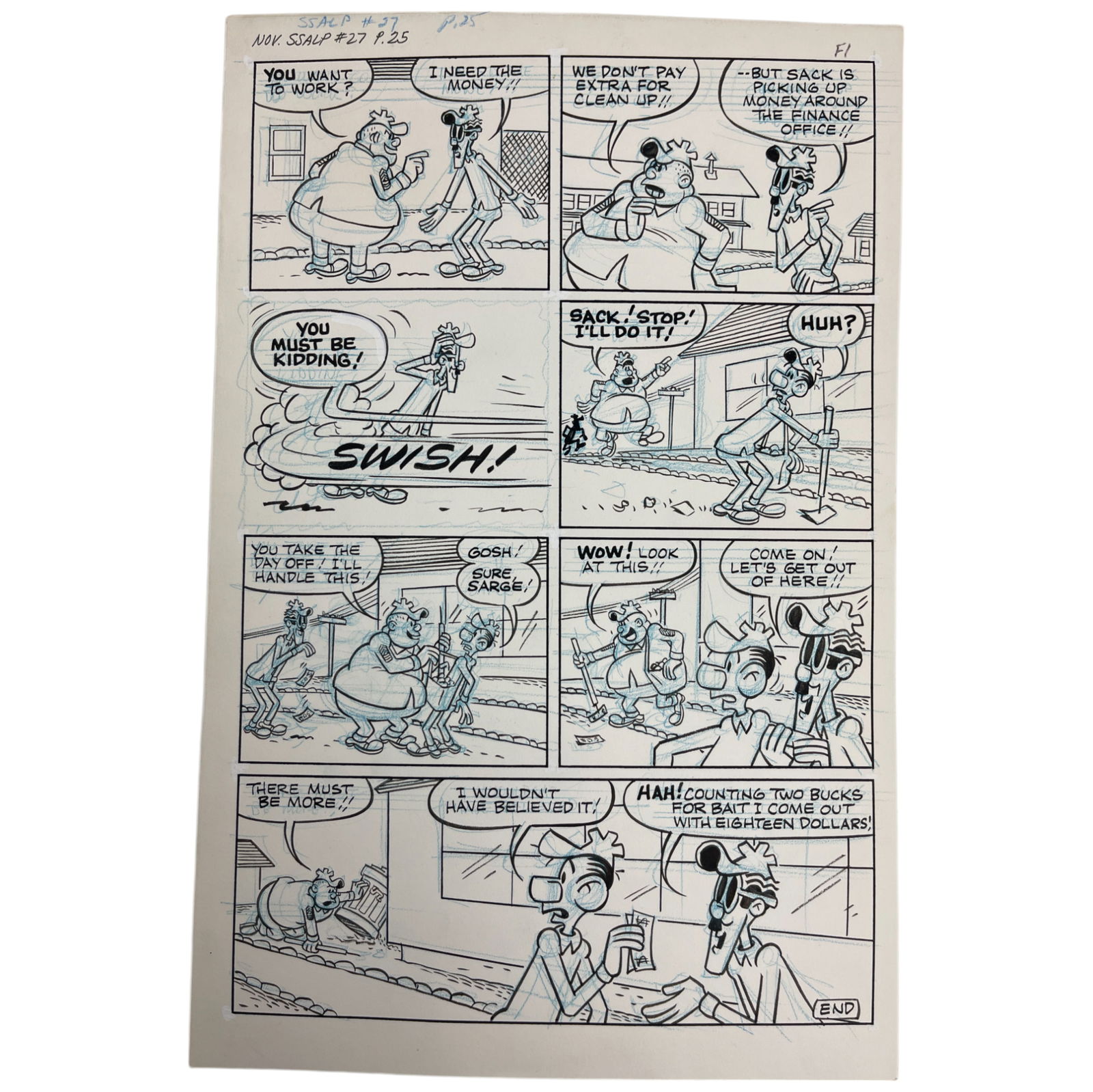 Sad Sack Comics Original Storyboard Production Comic Art (1 of 6)