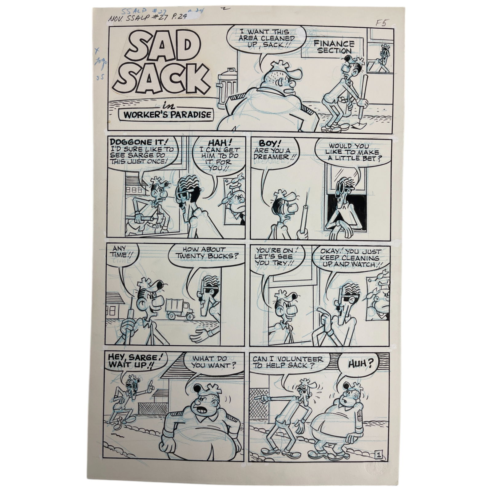 Sad Sack Comics Original Storyboard Production Comic Art (1 of 6)