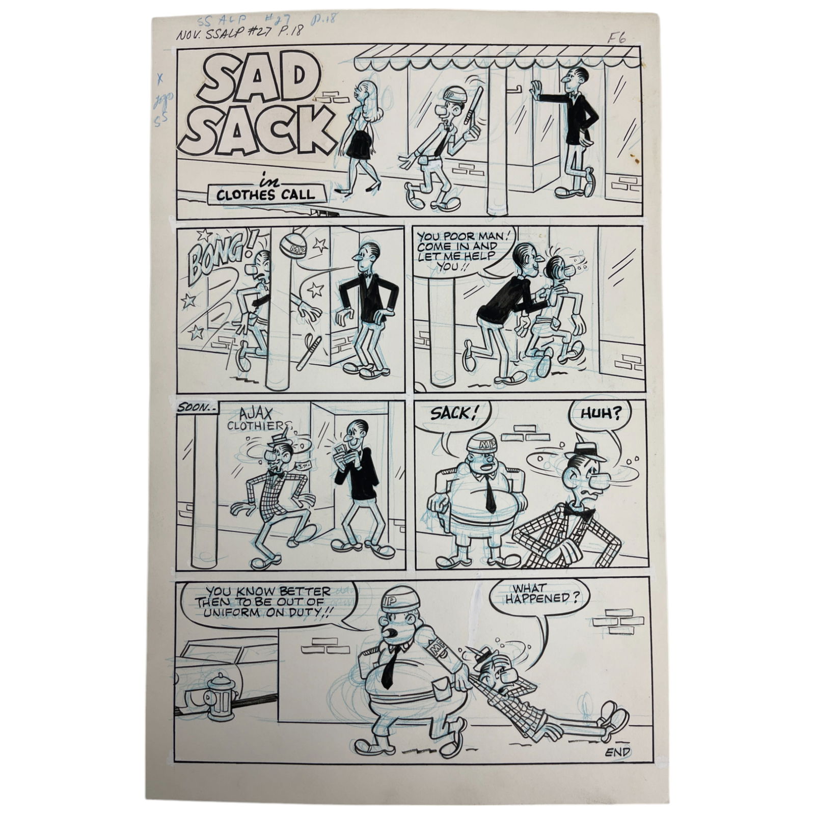 Sad Sack Comics Original Storyboard Production Comic Art (1 of 5)