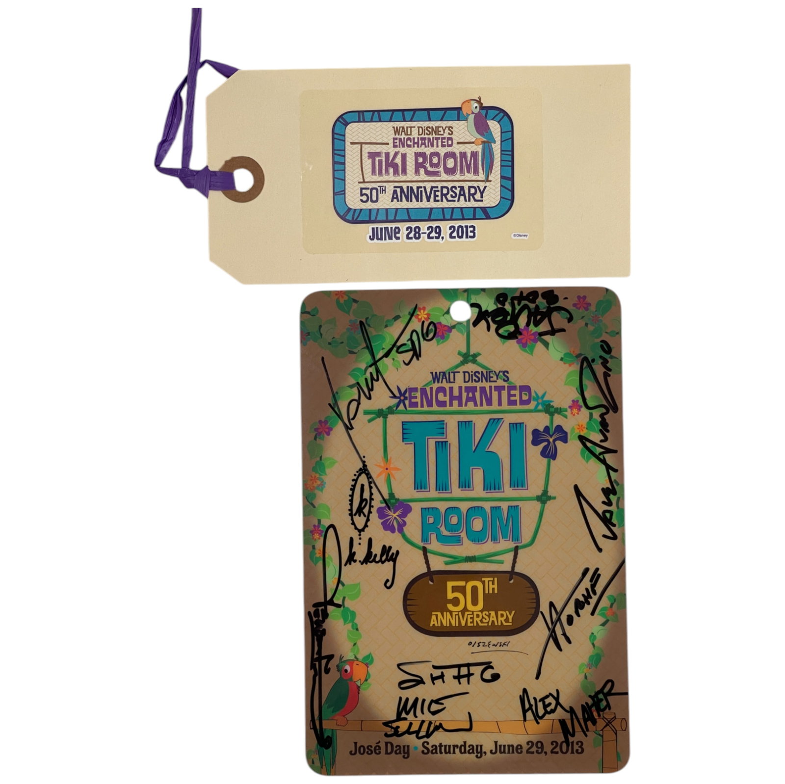 Walt Disney's Enchated Tiki Room Artist Signed Credential: Walt Disney's Enchated Tiki Room Artist Signed Credential. Signatures include Olszewski, Alex Maher, Dave Avanzino and more.
