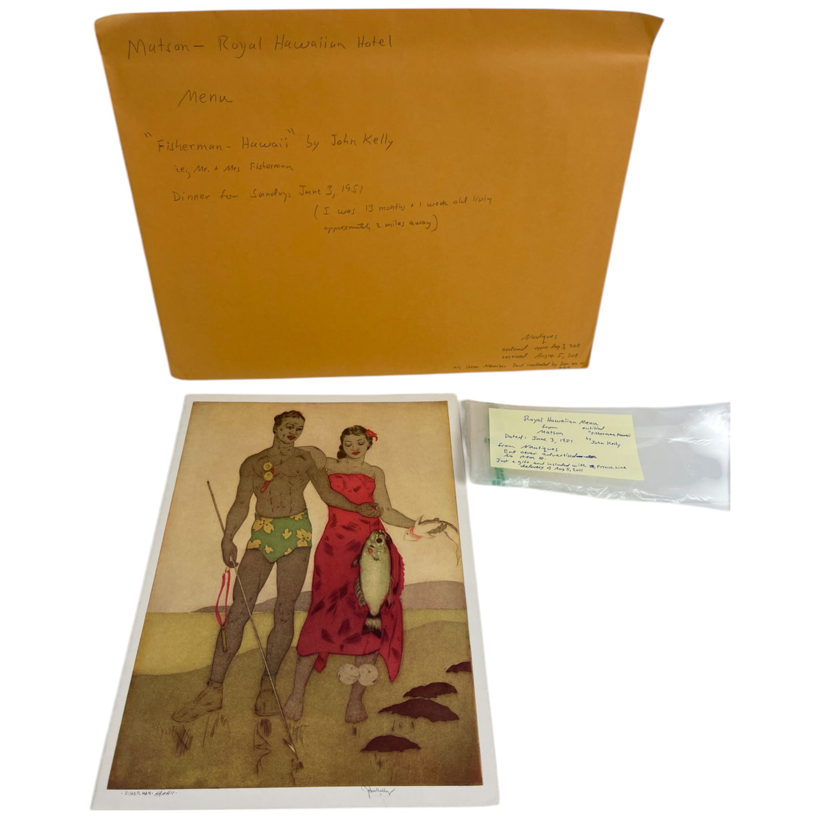 1951 Matson Royal Hawaiian Hotel Menu – Fishermen, Hawaii by John Kelly (1 of 6)