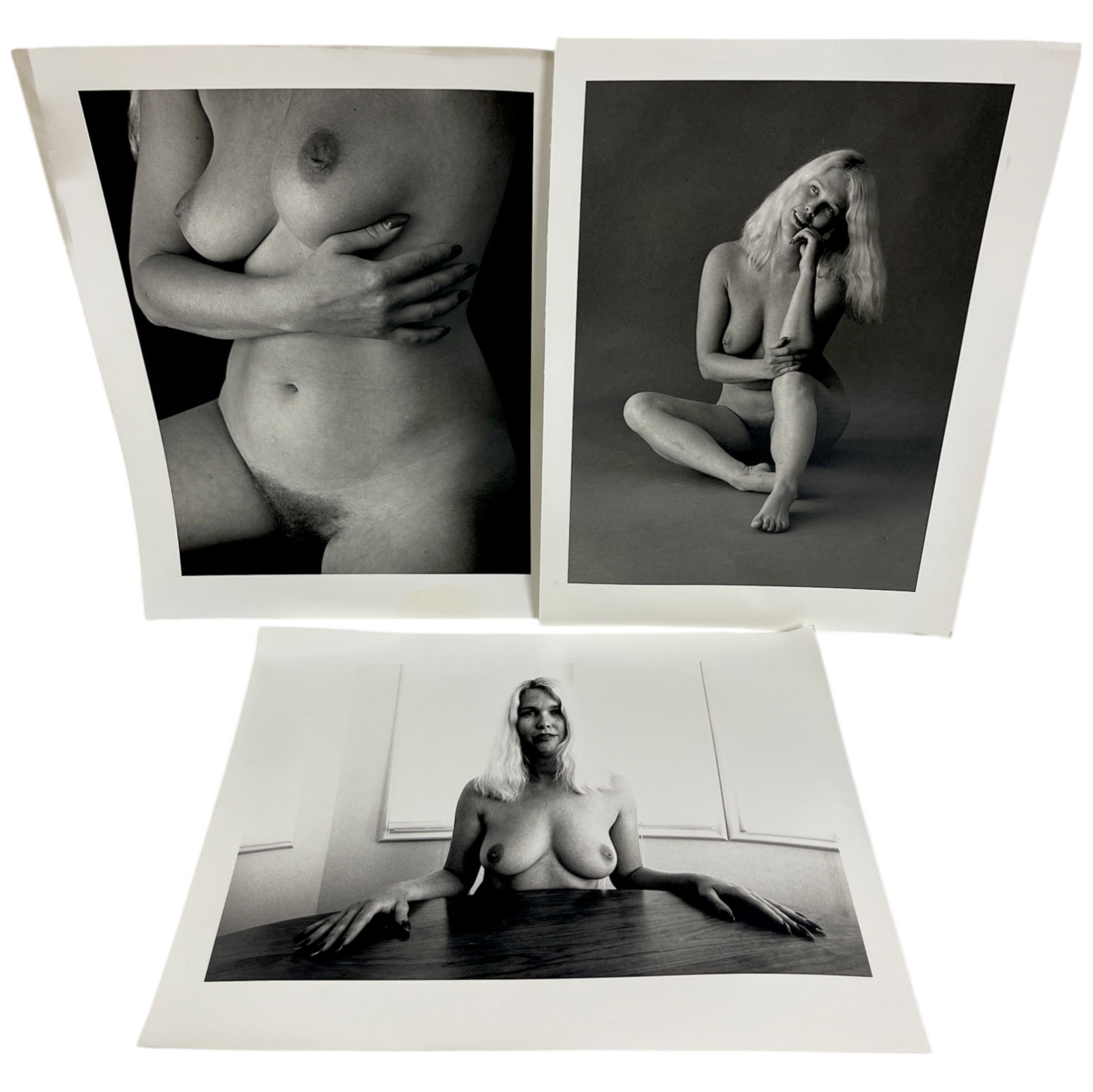 Original Vintage 1980s Black & White Photos – Serena Czarnecki Pin-Up & Erotic Nude 14" x 11" Lot: A stunning collection of original vintage 1980s black and white photographs featuring Serena Czarnecki in pin-up and erotic nude poses, measuring 14" x 11". These professionally shot images capture th