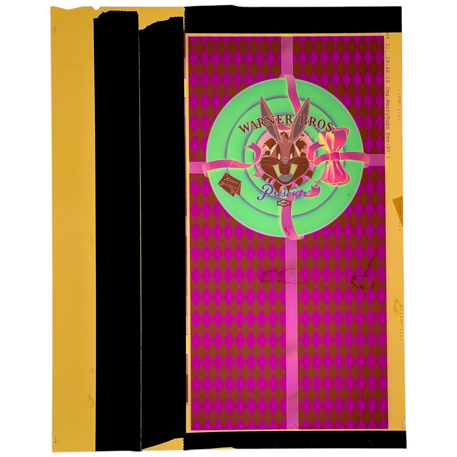 Vintage Original Bugs Bunny Pre-Production Art Color Negative – Warner Bros (8" x 10") (1 of 3)