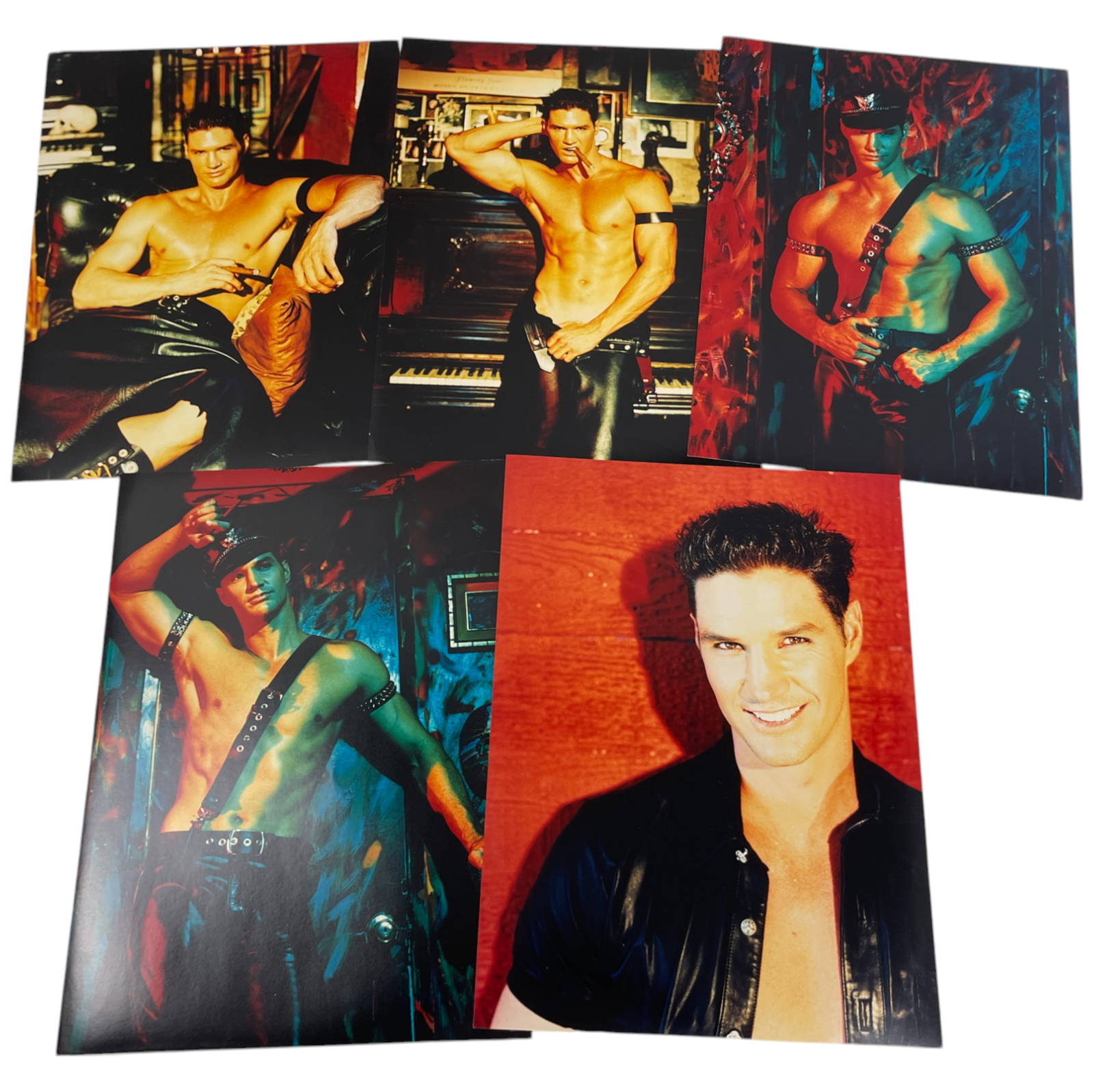 Vintage Nude Gay Men Color Photograph – Kodak Paper (12?? X 9??) Lot Of