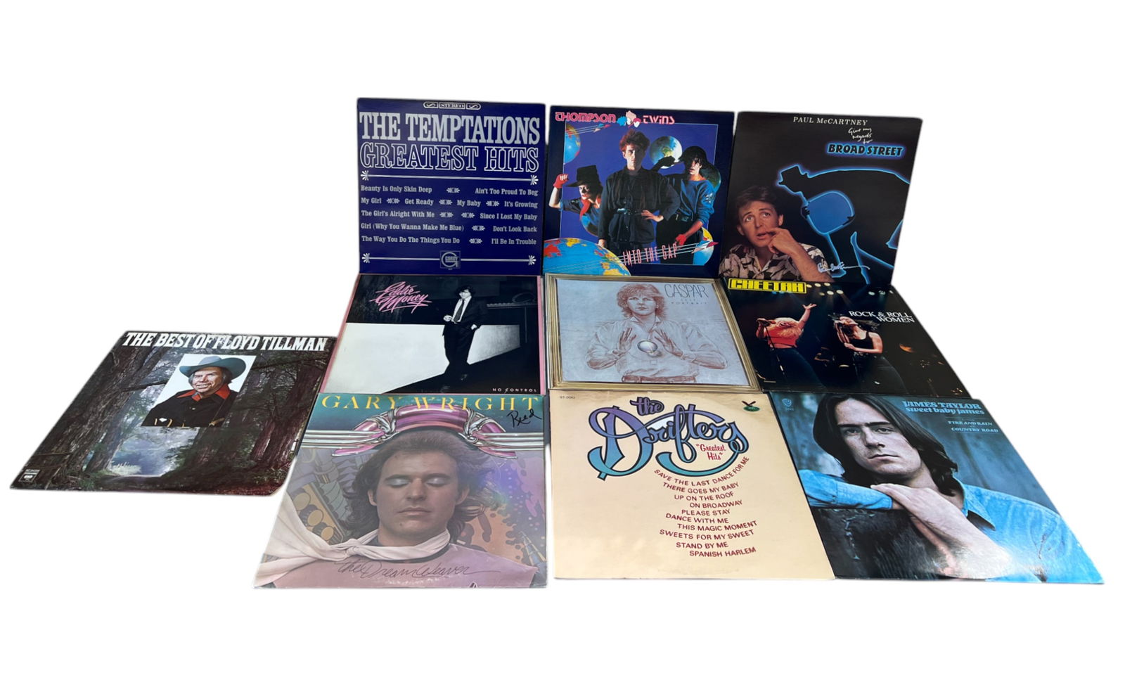 Vintage Vinyl LP Record Collection Lot – Floyd Tillman, James Taylor, The Temptations, Paul (1 of 6)