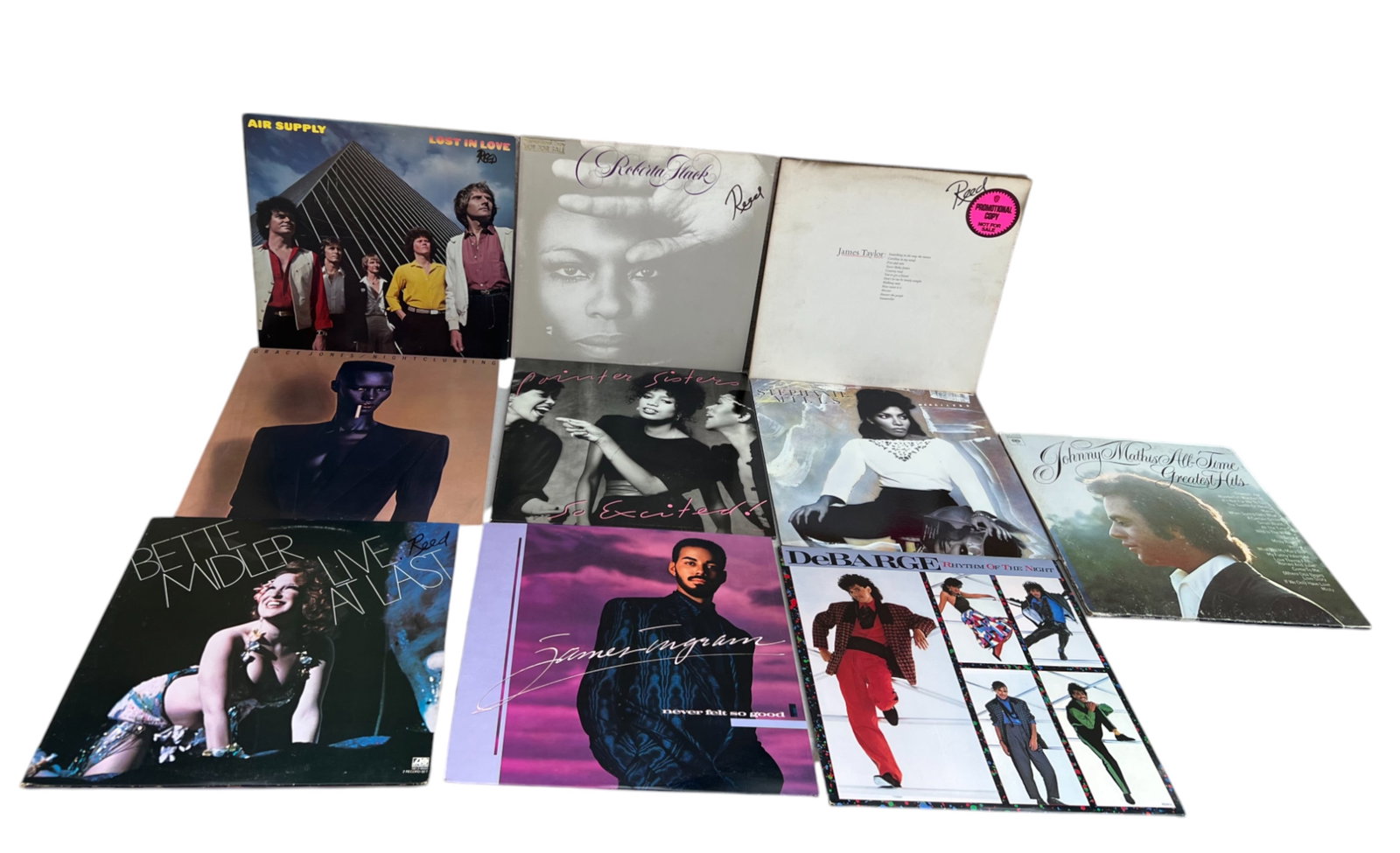 Vintage Vinyl LP Record Collection Lot – Johnny Mathis, Debarge, James Ingram, Bette Midler, Grace: This vintage vinyl LP collection offers a fantastic mix of classic pop, R&B, soul, and soft rock from the 70s and 80s, perfect for collectors and music enthusiasts. Included in this lot are Johnny Mat